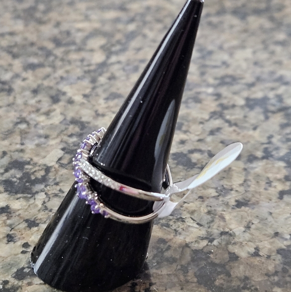 Bomb Party RBP5665 "A Moment in the Stars" Violet Cubic Ziconia .925 SS Sz 7 - Picture 4 of 4